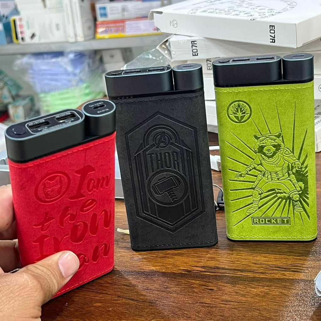 1000mAh Marvel Series Leather Cover Polyner Lithium Battery PowerBank