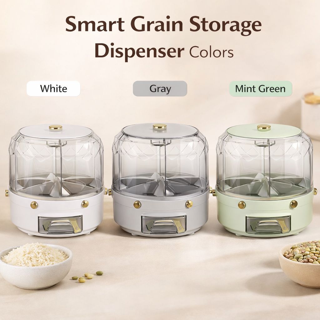 Imported 6Kg with 6-Portions 360 Degree Rotating Floor Table Cereal Dispenser