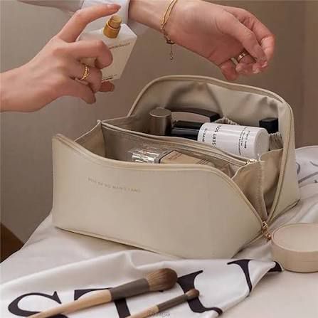 High End Retro-Paid Leather Travel Cosmetics Pouch