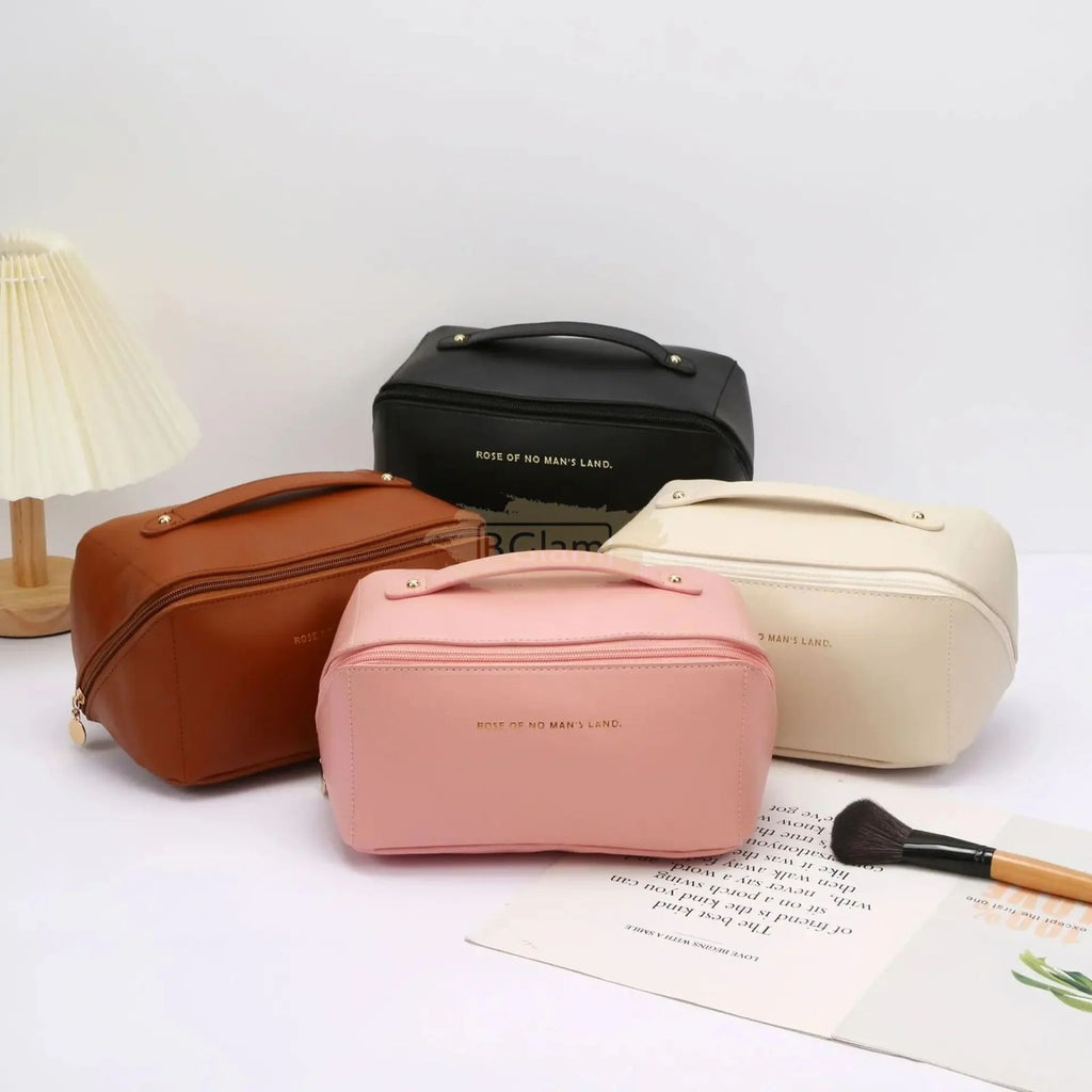 High End Retro-Paid Leather Travel Cosmetics Pouch
