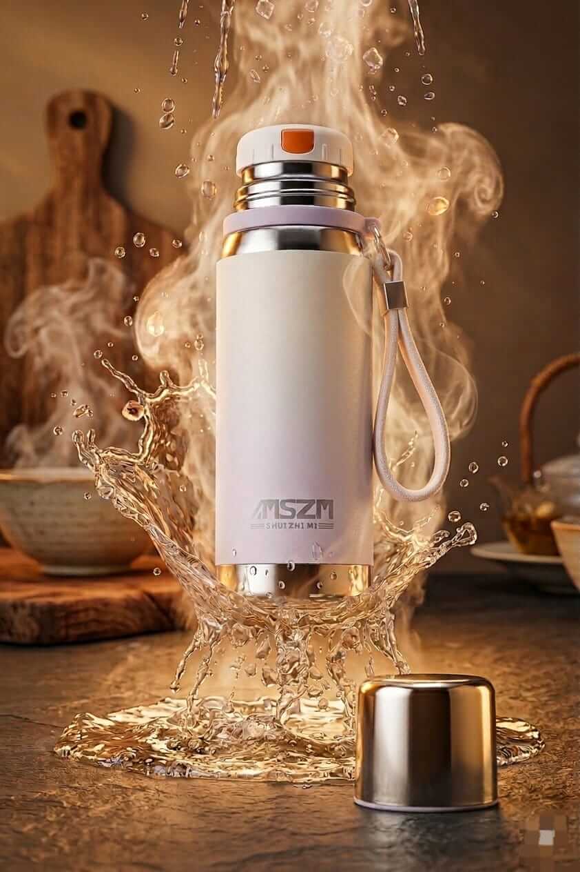 Gradient Color Steel Insulated Bottle with Strap - 550ml