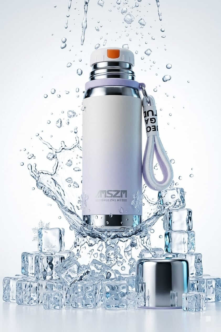Gradient Color Steel Insulated Bottle with Strap - 550ml