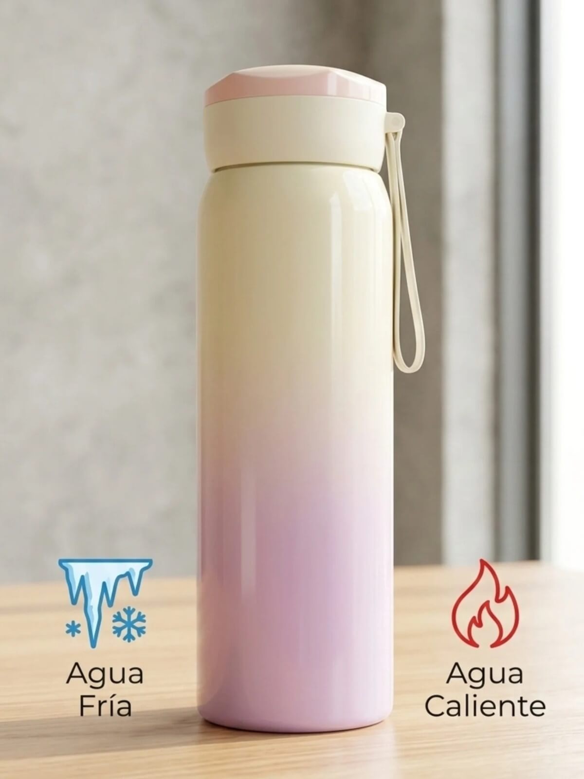 Gradient Color Double-Wall Stainless Steel Insulated Water Bottle