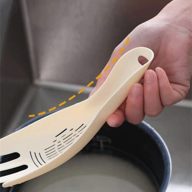 Multifunctional Filter Spoon - Kitchen Durable Rice Sieve Washing Spoon - Random Colours
