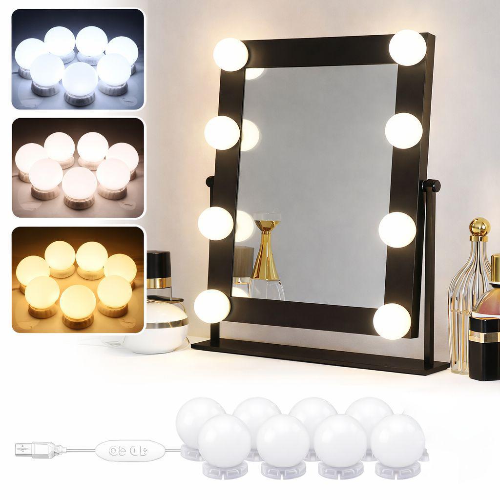 3 Modes Vanity Mirror LED Bulbs | Direct USB Power | Hollywood Style Dressing Mirror Lights
