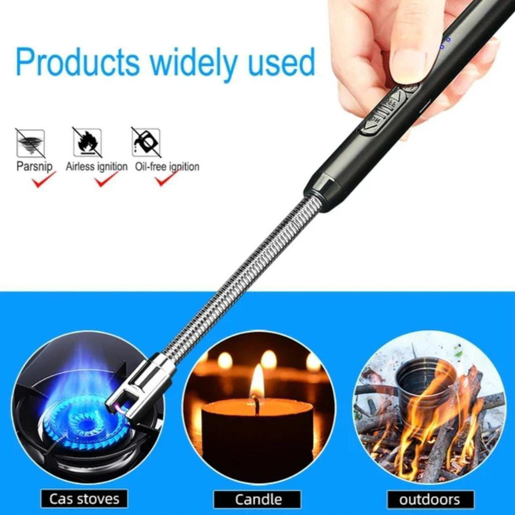 Electric Arc Lighter - Long Neck USB Rechargeable Flameless Plasma Lighter for Gas Stove, Candle & Outdoor