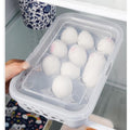 15 Slots Egg Tray With Lid | Fridge Egg Storage Container | Stackable | Random Colours