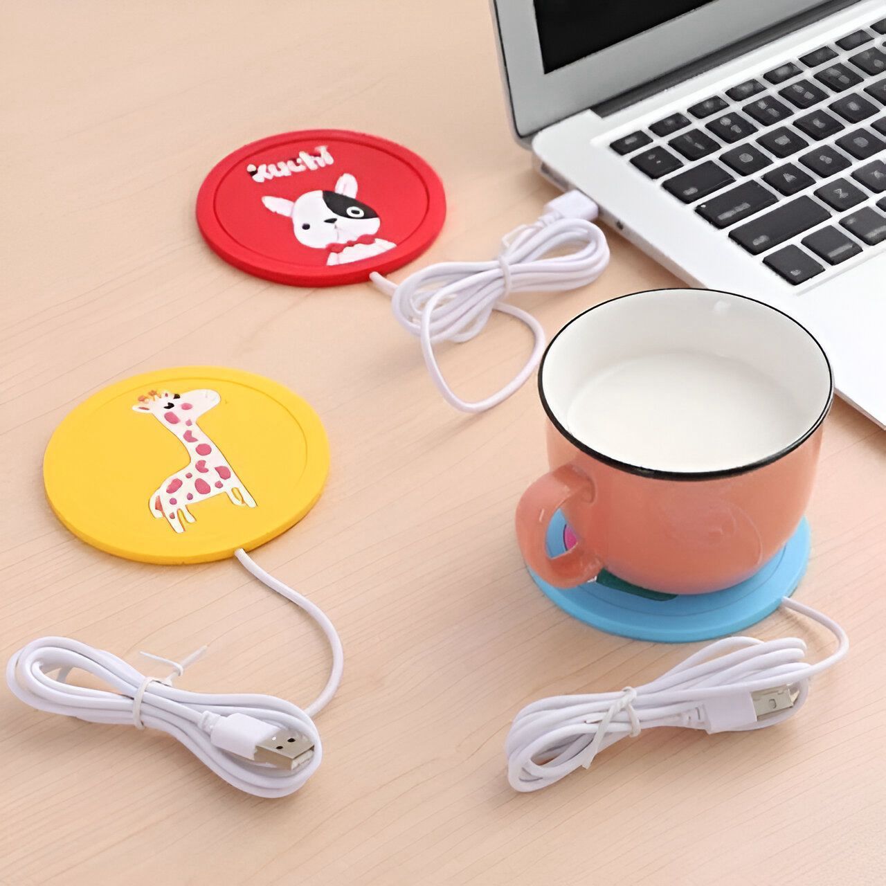 Silicone Cartoon USB Operate Cup & Tea Warmer Pad | Keeps Drinks Hot | Random Cartoon Design | Office & Home