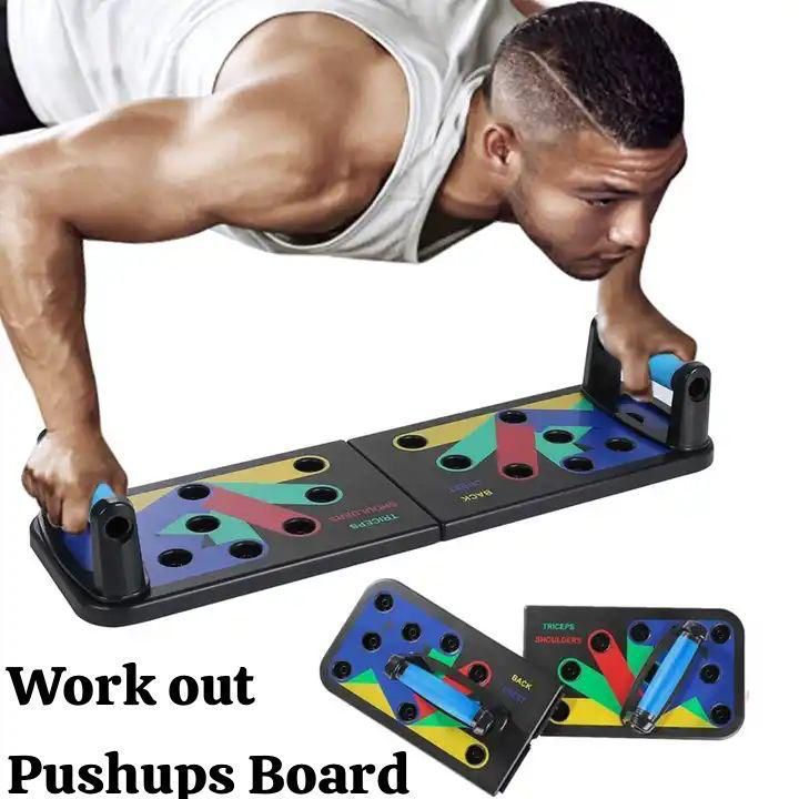🏋️‍♀️ Foldable Multi Function Workout Gym Pushups Board | 9 Grip Positions | Targets Chest, Back, Shoulders & Triceps