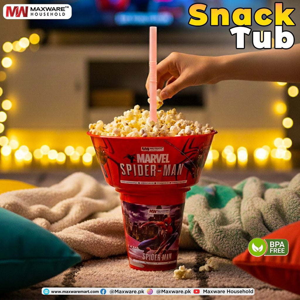 Snack Tub | 2 in 1 Snack & Drink Combo | BPA Free | Cartoon Characters | Kids Party
