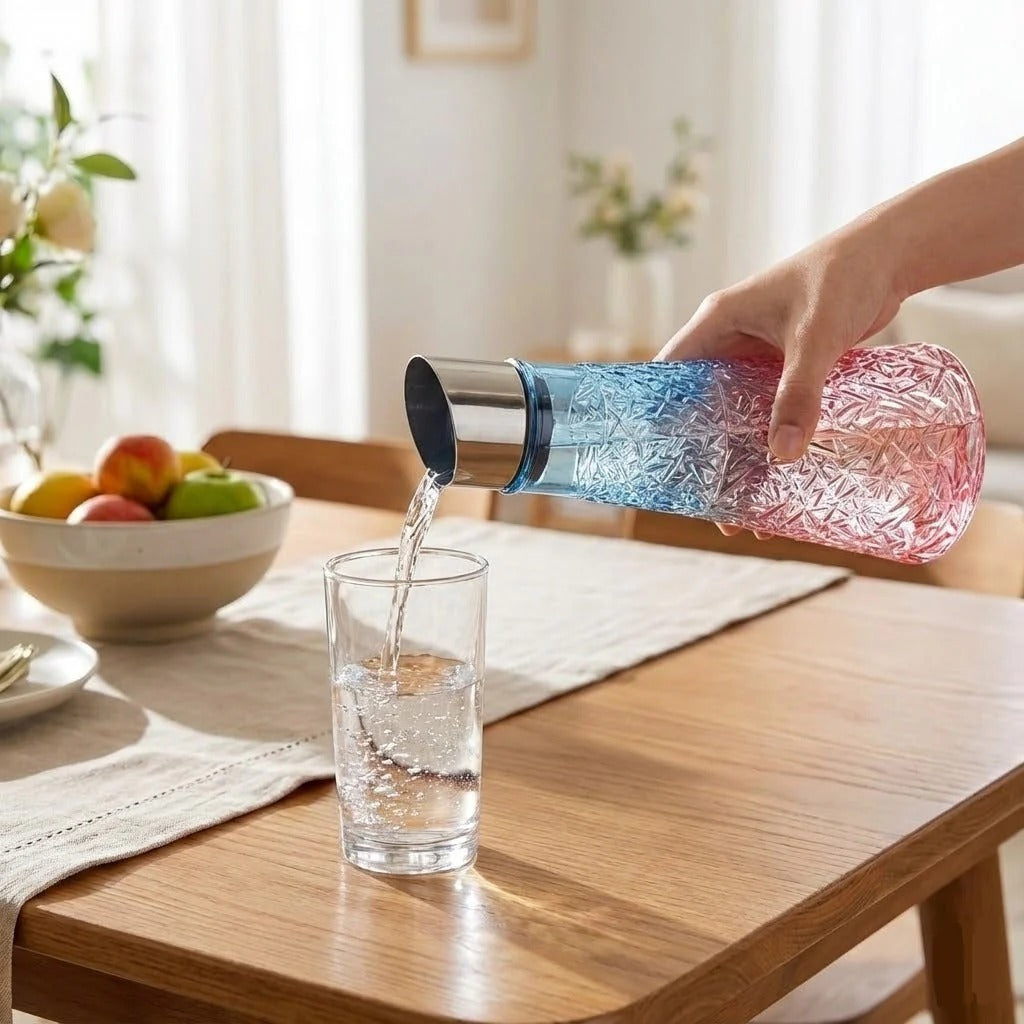 Luxury Gradient Glass Jug | Stainless Steel Lid | 1000ml | Box Pack