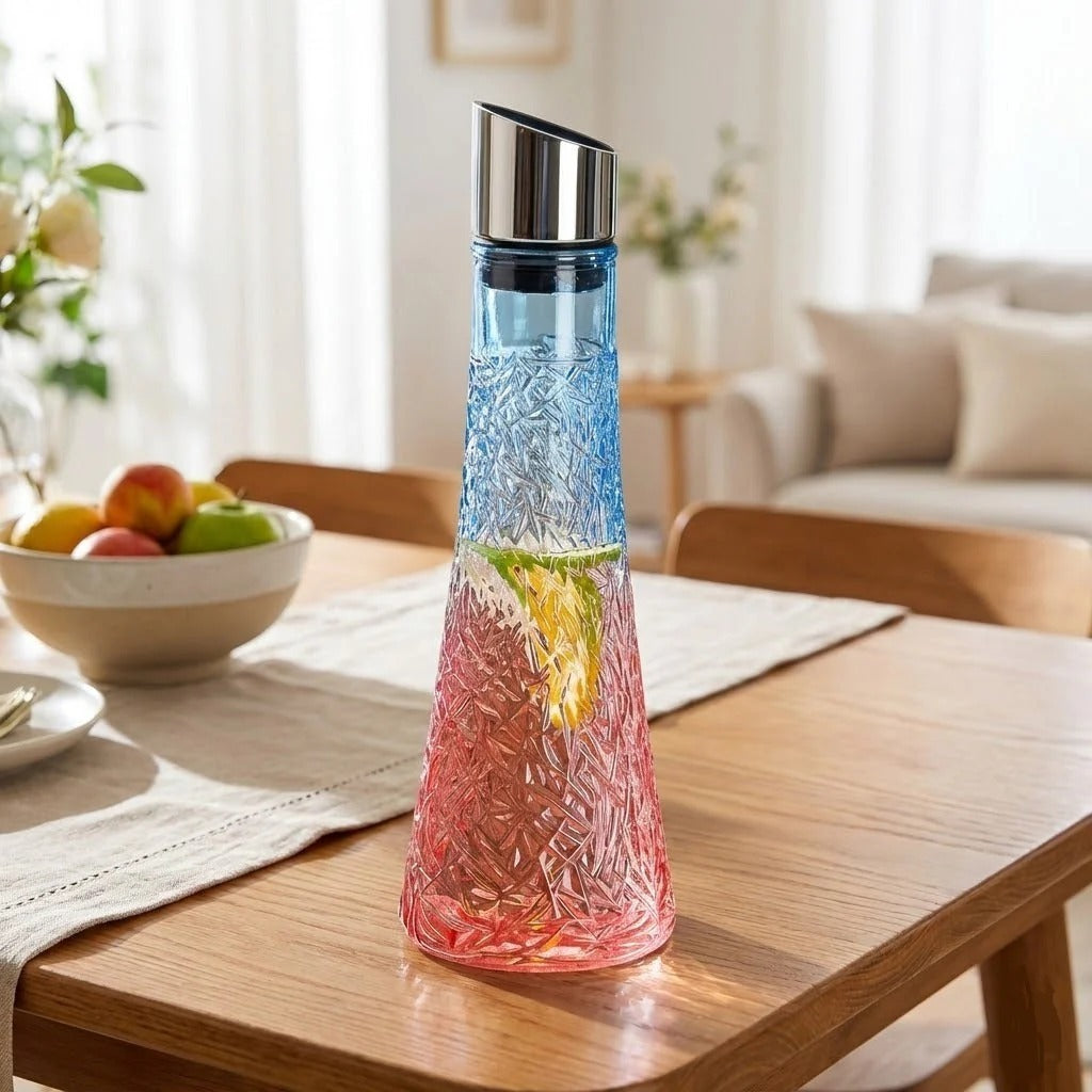 Luxury Gradient Glass Jug | Stainless Steel Lid | 1000ml | Box Pack
