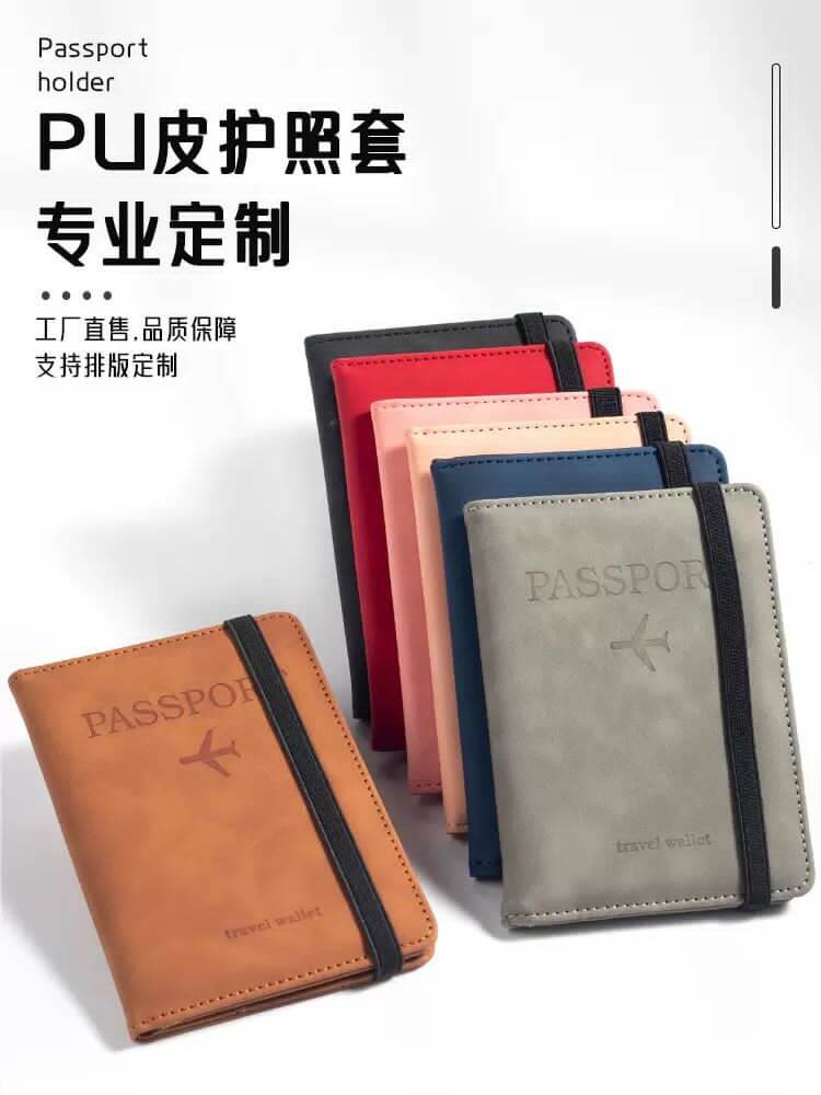 Colorful collection of PU leather passport card holders showcasing stylish design and durability for travel.