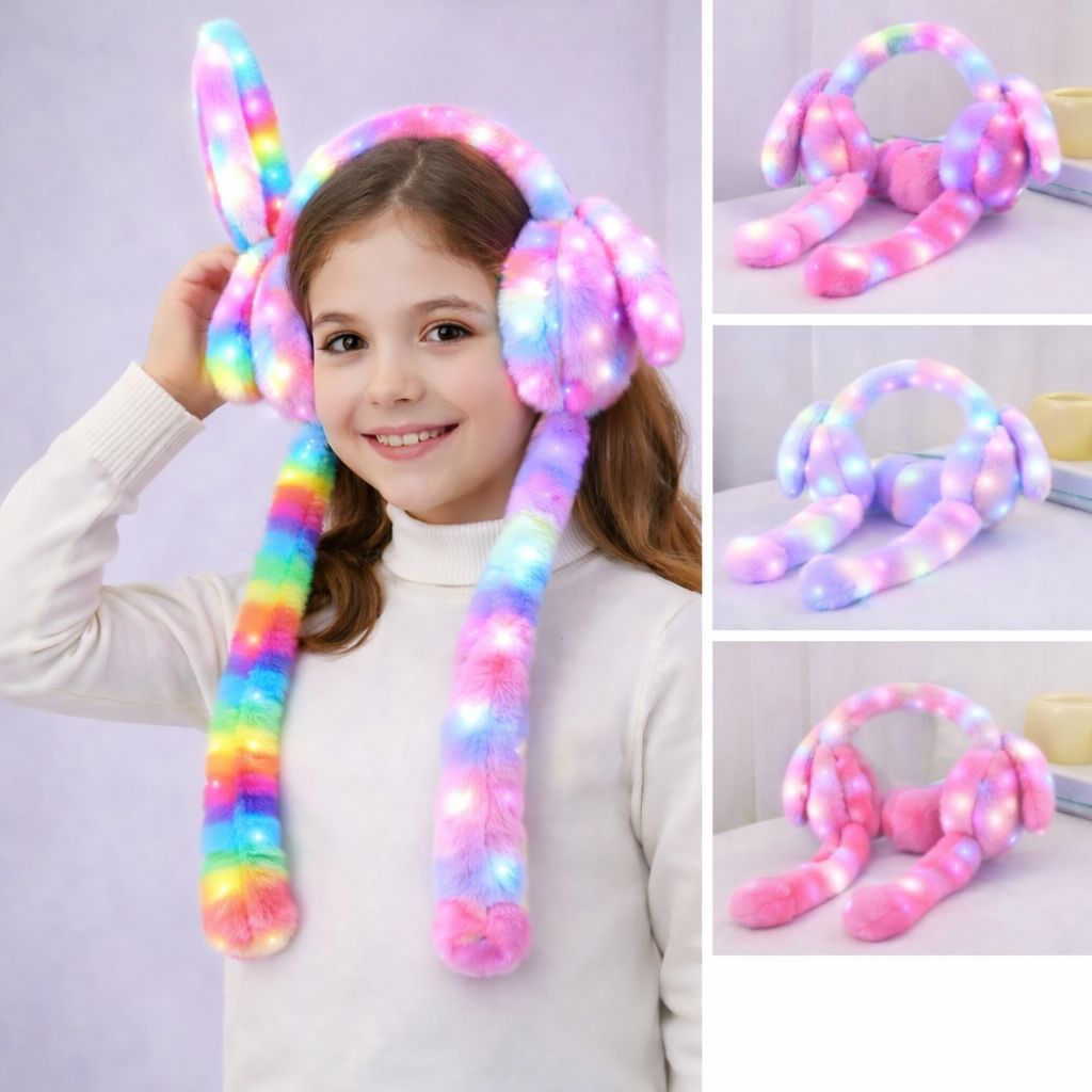 🐰 Kids Bunny Moving Ears Head Muff | LED Lights | Mix/Random Colour