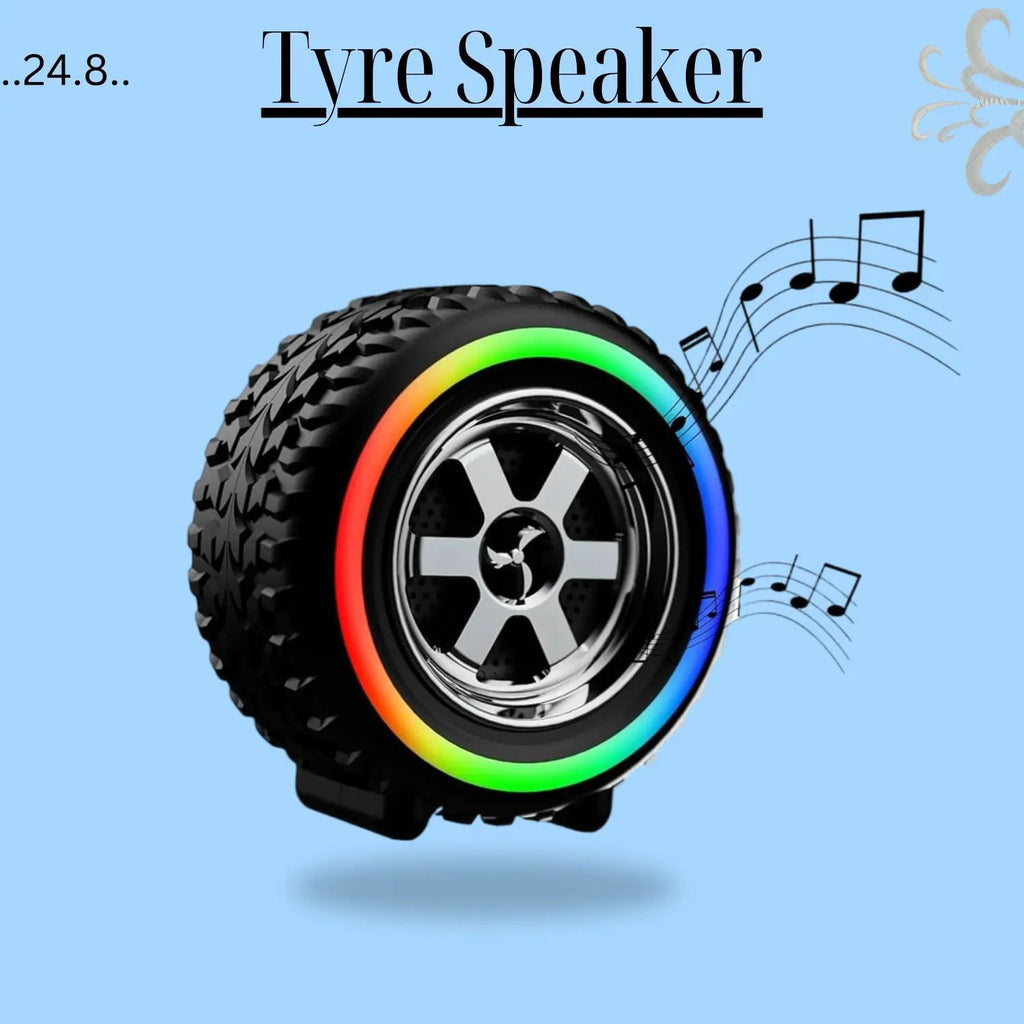 🛥️🌈 RGB Tyre Shape Bluetooth Speaker | LED RGB Light | Rechargeable | Box Pack