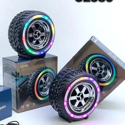 🛥️🌈 RGB Tyre Shape Bluetooth Speaker | LED RGB Light | Rechargeable | Box Pack