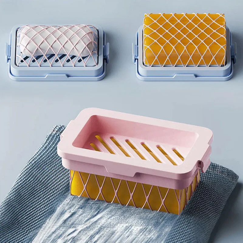 Soap Box with Drainage Lid | Multi Color | Bathroom Organizer