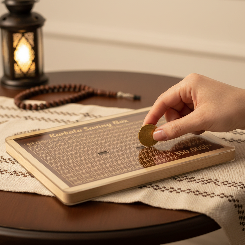Karbala Saving Box lifestyle hand placing money
