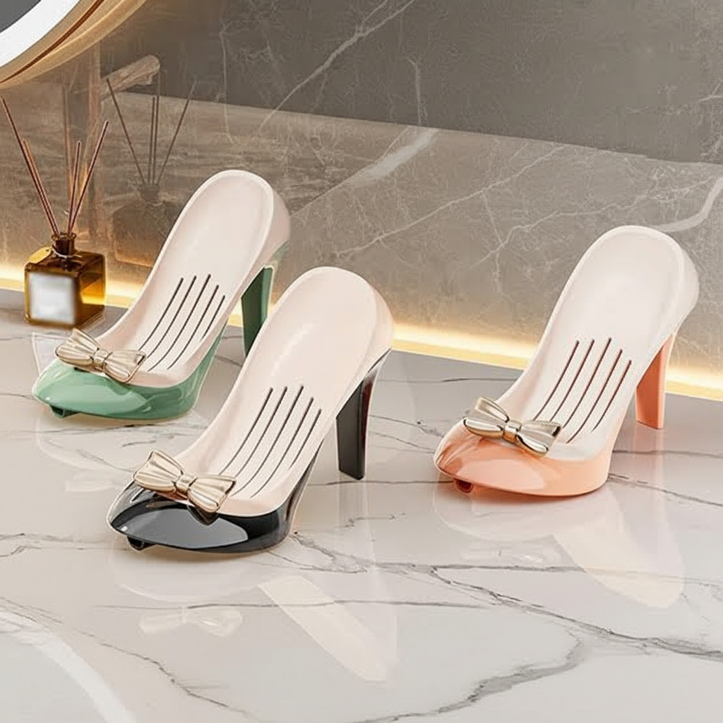 High heel soap holder all colors white background