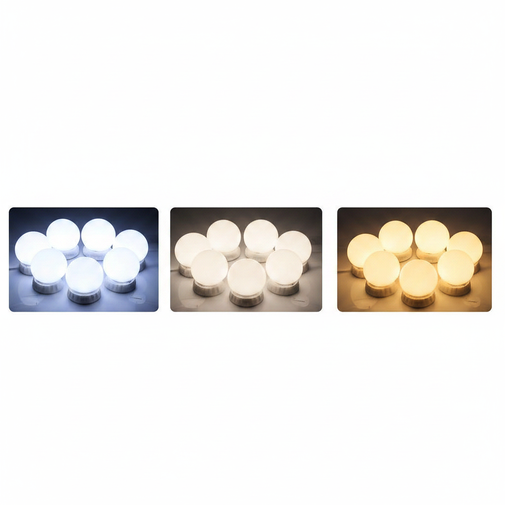 Three color modes of vanity LED bulbs cool neutral warm
